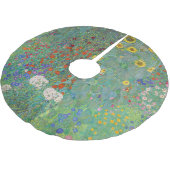 Gustav Klimt - Garten mit Sonnenblumen Polyester Weihnachtsbaumdecke (Schrägansicht)