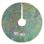 Gustav Klimt - Garten mit Sonnenblumen Polyester Weihnachtsbaumdecke (Vorderseite)