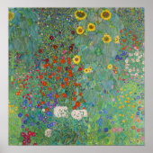 Gustav Klimt - Garten mit Sonnenblumen Poster (Vorne)