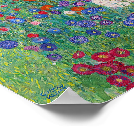 Gustav Klimt - Garten mit Sonnenblumen Poster (Ecke)