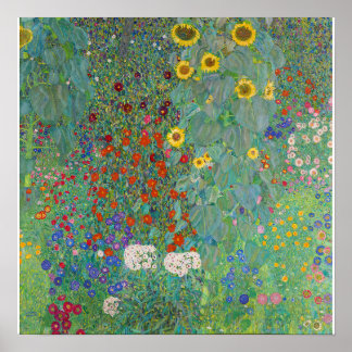 Gustav Klimt - Garten mit Sonnenblumen Poster