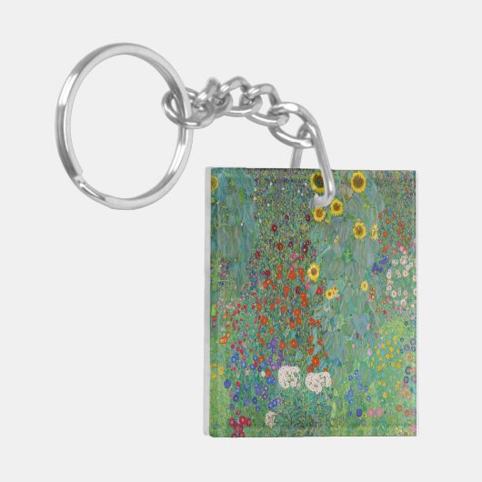 Gustav Klimt - Garten mit Sonnenblumen Schlüsselanhänger (Vorderseite links)