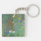 Gustav Klimt - Garten mit Sonnenblumen Schlüsselanhänger (Rückseite)