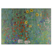 Gustav Klimt - Garten mit Sonnenblumen Schneidebrett (Vorderseite)