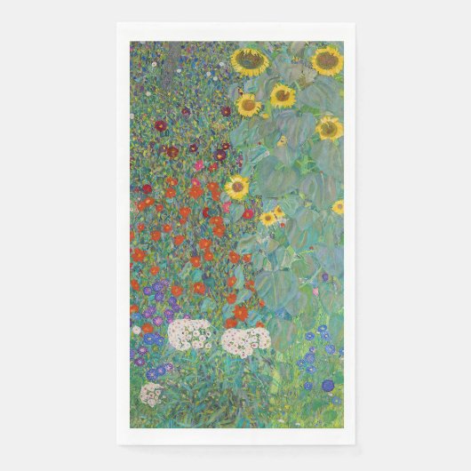 Gustav Klimt - Garten mit Sonnenblumen Serviette (Vorderseite)