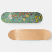 Gustav Klimt - Garten mit Sonnenblumen Skateboard (Horizontal)