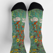 Gustav Klimt - Garten mit Sonnenblumen Socken (Oben)