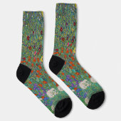 Gustav Klimt - Garten mit Sonnenblumen Socken (Rechts)