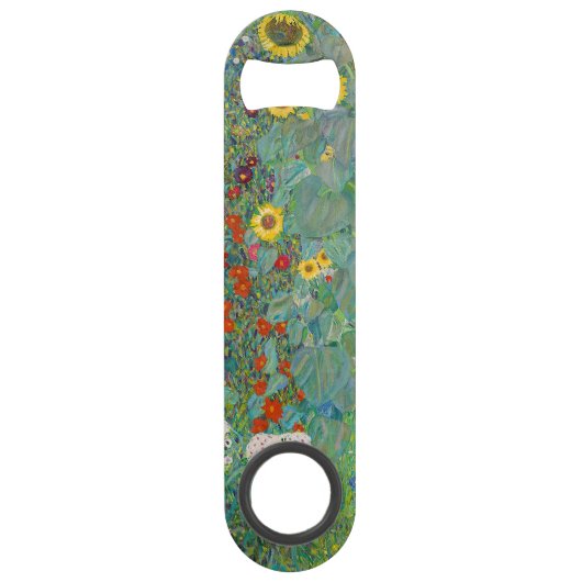 Gustav Klimt - Garten mit Sonnenblumen Speed Flaschenöffner (Vorderseite)