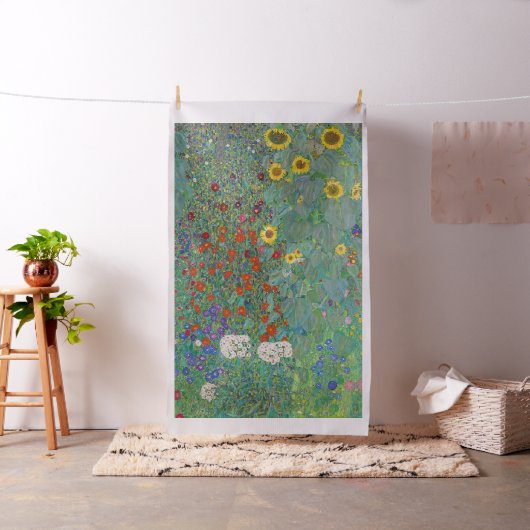 Gustav Klimt - Garten mit Sonnenblumen Stoff (Beispiel)