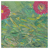 Gustav Klimt - Garten mit Sonnenblumen Stoff (Nahaufnahme)