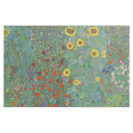 Gustav Klimt - Garten mit Sonnenblumen Stoff