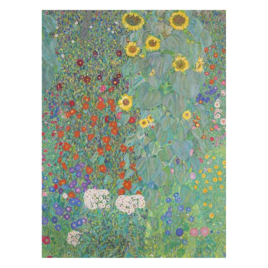 Gustav Klimt - Garten mit Sonnenblumen Tischdecke (Vorderseite)