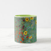 Gustav Klimt - Garten mit Sonnenblumen Zweifarbige Tasse (Mittel)