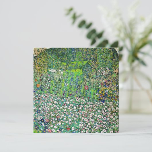 Gustav Klimt - Gartenbau und Bergbau Dankeskarte (Stehend Vorderseite)