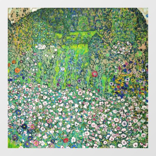 Gustav Klimt - Gartenbau und Bergbau Fensteraufkleber (Blatt)