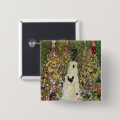 Gustav Klimt - Gartenweg über Hühner Button (Vorne & Hinten)