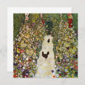 Gustav Klimt - Gartenweg über Hühner Dankeskarte (Vorne/Hinten)