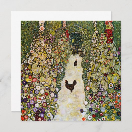 Gustav Klimt - Gartenweg über Hühner Einladung (Vorne/Hinten)