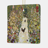 Gustav Klimt - Gartenweg über Hühner Keramikornament (Links)
