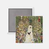 Gustav Klimt - Gartenweg über Hühner Magnet (Vorderseite/Rückseite)