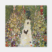 Gustav Klimt - Gartenweg über Hühner Magnet (Vorne)