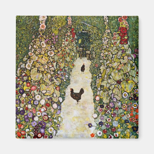 Gustav Klimt - Gartenweg über Hühner Magnet (Vorne)