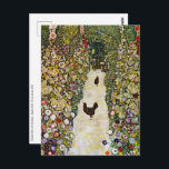 Gustav Klimt - Gartenweg über Hühner Postkarte<br><div class="desc">Gartenweg mit Hühnern - Gustav Klimt,  Öl auf Leinwand,  1916</div>
