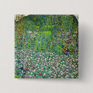 Gustav Klimt - Gärtnerische Landschaft und Bergkup Button