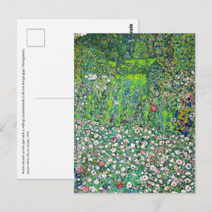Gustav Klimt - Gärtnerische Landschaft und Hügelku Postkarte