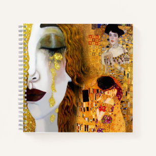 Gustav Klimt, Gemälde Collage, Kombinierte Kunst Notizblock