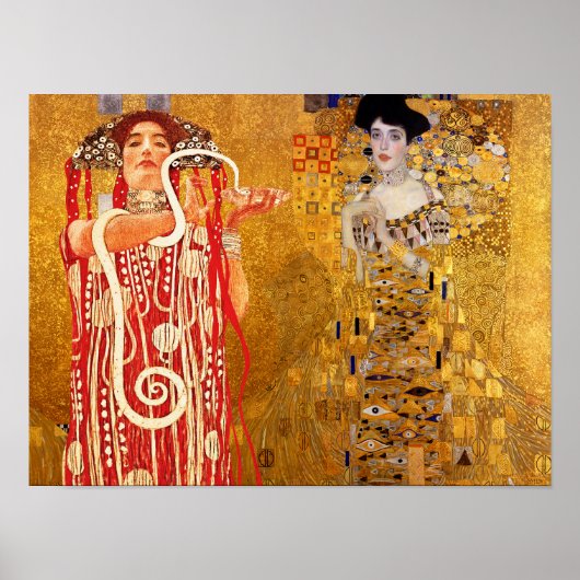 Gustav Klimt, Gemälde Collage, Kombinierte Kunst Poster (Vorne)
