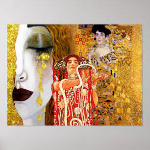 Gustav Klimt, Gemälde Collage, Kombinierte Kunst Poster