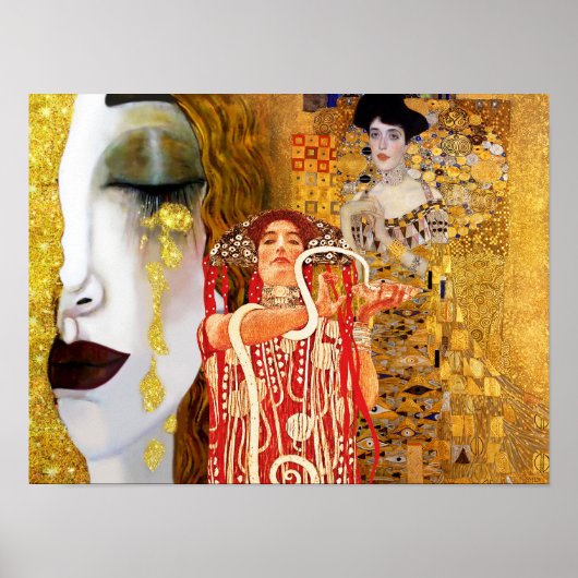 Gustav Klimt, Gemälde Collage, Kombinierte Kunst Poster (Vorne)