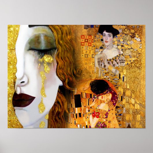 Gustav Klimt, Gemälde Collage, Kombinierte Kunst Poster (Vorne)