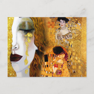 Gustav Klimt, Gemälde Collage, Kombinierte Kunst Postkarte