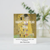 Gustav Klimt - Glückliches Neues Jahr mit dem Kuss Postkarte (Stehend Vorderseite)