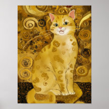 Gustav Klimt Gold süße Katze Spoof, Gustav Klimt K