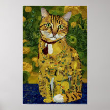 Gustav Klimt Gold süße Katze Spoof, Gustav Klimt K