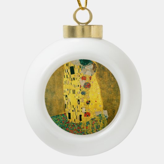 Gustav Klimt Golden Frische Pasta machen Keramik Kugel-Ornament (Vorderseite)