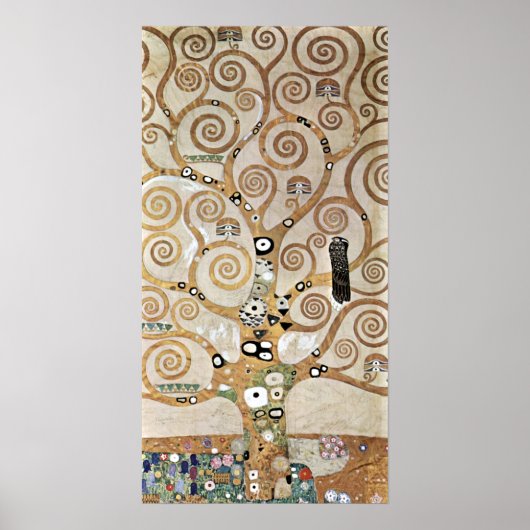 Gustav Klimt Goldener Baum des Lebens mit Vogel Poster (Vorne)