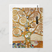 Gustav Klimt Goldener Baum des Lebens mit Vogel Postkarte (Vorne/Hinten)