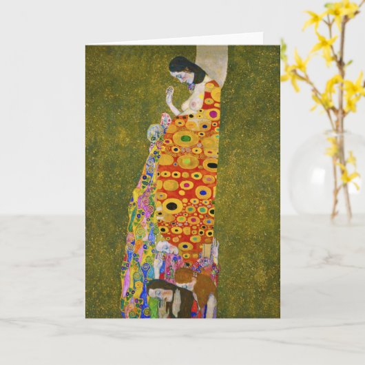 Gustav Klimt - Hoffnung II Karte (Gelbe Blume)