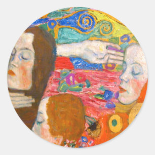 gustav klimt, hoffnung ii runder aufkleber