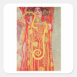 Gustav Klimt, Hygieia, Jugendstil Quadratischer Aufkleber
