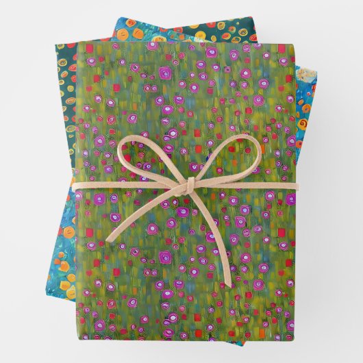 Gustav Klimt Inspirierte Muster Geschenkpapier Set (Beispiel)