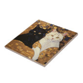 Gustav Klimt Inspirierte zwei Katzen im Bett Fliese (Seite)