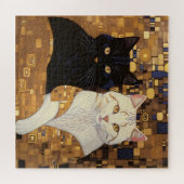 Gustav Klimt Inspirierte zwei Katzen im Bett Puzzle (Horizontal)