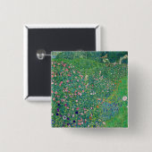Gustav Klimt - Italienische Gartenlandschaft Button (Vorne & Hinten)