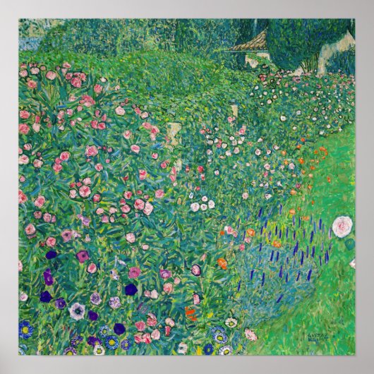 Gustav Klimt - Italienische Gartenlandschaft Poster (Vorne)